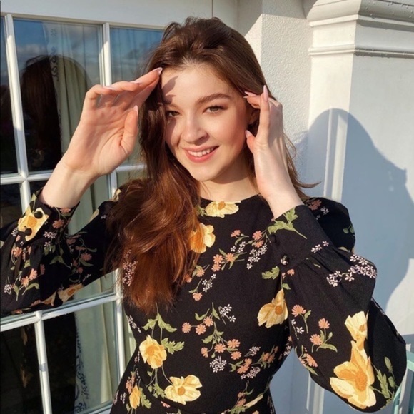 Reformation Dress Creed Midi Slit Floral Cutout Keyhole Marseille 4 EUC - Picture 10 of 13